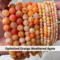 High-quality orange frosted weathered agate loose beads for DIY handmade jewelry making - 6mm (Approx 60 Pcs) / Orange