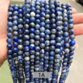 Natürliche dunkelblaue Lapislazuli-Rundperlen für die DIY-Schmuckherstellung - 1A Natürlicher Lapislazuli