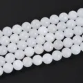 High-quality 8mm white chalcedony round loose beads for DIY jewelry making - 60 Pieces/Pack / 6mm