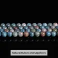 Natural ruby and sapphire round loose beads for DIY handmade jewelry accessories - Approx 6mm 60 Beads