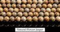 Natural landscape picture jasper round loose beads for DIY jewelry accessories - 12mm (Approx. 31 Beads) / Jasper