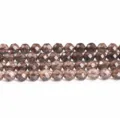 Cuentas sueltas de cuarzo ahumado facetado para joyería DIY en acabado marrón oscuro. - Cuarzo Ahumado Natural 7A de 64 Facetas (JDYSJ12) / 6mm (aprox. 60 unidades)