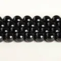 High-quality 5A grade polished black onyx round beads for DIY jewelry making projects - 5A Grade Polished Black / 4mm (Approx 90pcs)