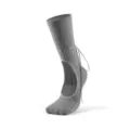 Grey ballet style yoga socks for women, anti slip pilates socks with strap for fitness dance. - One Size / Gray