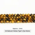 High quality 5A natural yellow tiger eye stone round beads for DIY jewelry making, 3mm size - 3mm approx 108pcs / 5A Natural Yellow Tiger Eye
