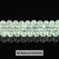 Natural light green prehnite round loose beads for DIY jewelry and bracelet making - 10mm (Approx 37 Beads) / Grade 5A Light Green