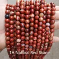 Cuentas redondas de jaspe rojo natural para creación de joyas DIY, calidad 1A, lote - 10mm (aprox. 37 cuentas) / Jaspe Rojo Natural 1A
