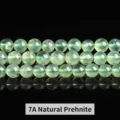 High quality 7A grade natural green prehnite round loose beads for DIY handmade jewelry - 10mm (Approx 37 Beads) / Grade 7A Light Green