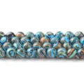 Cuentas redondas de ágata malaquita pavo real azul de 8mm para hacer pulseras DIY - 6mm (Aprox. 60 Pcs) / Azul Sintético