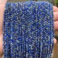 Natürliche blaue Lapislazuli-Rundperlen-Stränge für die DIY-Schmuckherstellung - Facettierte lose Perlen aus 1A natürlichem Lapislazuli