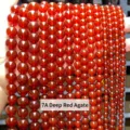 7A grade deep red carnelian agate round beads for DIY jewelry making - 7A Grade Deep Red Agate / 6mm (Approx 60pcs)