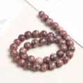 Natural wood grain stone beads in earthy brown tones for DIY jewelry craft making. - 10mm (Approx 37 Beads) / Natural New Red Wood Grain Stone