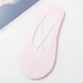 Comfortable pink shallow mouth boat socks with cross straps and cute knit butterfly pattern. - One Size / Pink