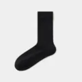Black mulberry silk mid-tube socks, elegant summer breathable thin variant design. - One Size / Black