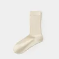 Women mulberry silk crew socks, thin breathable summer mid-tube socks, soft daily wear. - One Size / Nude