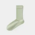 Solid color mid-calf socks for women, smooth texture, breathable and comfortable everyday wear. - One Size / Green