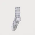 Striped sleep socks for women, loose top warm cozy winter socks, light blue variant - Light Blue