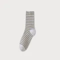Comfortable striped sleep socks for women, soft and warm cotton blend for cozy nights. - Green