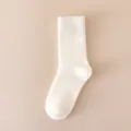 Chaussettes hiver chaud polaire enfants blanc doux moelleux thermique confort fille - S (2-4 ans, longueur de pied 12-15 cm) / Blanc