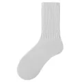 White ribbed mid-tube socks for women, trendy and breathable casual sports socks for daily wear. - One Size / White
