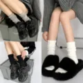 Modische Damen Crew Stacking Socken für Frühling und Herbst, atmungsaktiv und bequem. - Einheitsgröße / 2 Schwarz + 2 Weiß + 2 Grau