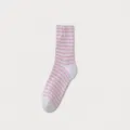Pink striped sleep socks for women, cozy loose-top warm winter socks for night resting - Pink