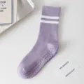 Professionelle Pilates Antirutsch Yoga Socken mittelhoch lila Sport Fitness Boden - Einheitsgröße (Größe 36-43) / Lila