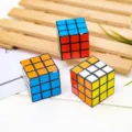 Mini 3x3 magic cube, compact black base speed puzzle toy for kids stress relief display detail. - 3cm Mini