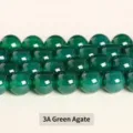 3A grade natural green agate round loose beads for DIY handmade jewelry making - 3A Level / 6mm (Approx 60pcs) / Green