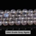 Natural 8mm 3A grade grey agate round stone beads for professional DIY jewelry crafts - 3A Level / 4mm (Approx 90pcs) / Gray