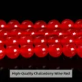 Premium high-quality wine red chalcedony round stone beads for DIY jewelry making - 4mm/Approx 90pcs / Burgundy