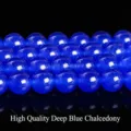 Deep blue chalcedony round loose beads for DIY handmade jewelry making and accessories - 6mm/Approx 60pcs / Dark Blue