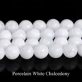Natural porcelain white chalcedony round beads for DIY jewelry and bracelet making - 6mm/Approx 60pcs / Porcelain White