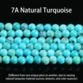 High quality 4mm natural turquoise round loose beads for DIY jewelry making accessories - 2mm (Approx 180pcs) / 7A Grade Natural Turquoise