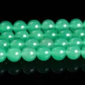 High-quality polished medium green chalcedony round loose beads for DIY jewelry making - 4mm/Approx 90pcs / Green