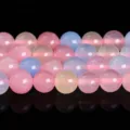 Natural colorful chalcedony round beads in soft pastel Morganite colors for DIY jewelry - 6mm/Approx 60pcs / Morganite Pink
