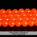 Natural deep orange-red chalcedony round loose beads for DIY bracelet jewelry making - 4mm/Approx 90pcs / Dark Orange Red