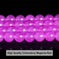 Premium purplish red chalcedony round loose beads for DIY jewelry and bracelet making - 4mm/Approx 90pcs / Fuschia