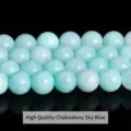High-quality natural sky blue chalcedony round beads for DIY jewelry making crafts - 4mm/Approx 90pcs / Optimized High Quality Sky Blue Chalcedony