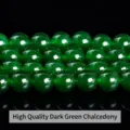 Premium deep green chalcedony round loose beads for professional DIY jewelry making - 6mm/Approx 60pcs / Dark Green