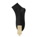 Men black short socks breathable cotton solid color summer business casual crew socks - Black