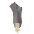 Men's solid grey cotton short socks, breathable, comfortable daily wear, single variant. - Dark Gray