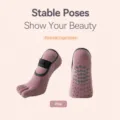 Pink five-toe yoga socks with anti-slip grip dots, breathable athletic footwear for gym pilates - Pink