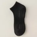 Men's black athletic ankle socks, breathable cotton cushion sole, comfortable sports daily wear. - One Size (Size 38-43) / No-Show Socks / Black