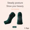 Chaussettes de yoga antidérapantes à cinq orteils pour femmes, vert foncé pilates danse. - Vert