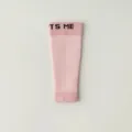 Pink striped compression calf sleeve for women, breathable sports running leg support. - Light Pink
