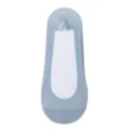 Light blue ice silk shallow cut invisible boat socks for women, breathable non-slip summer socks. - Fog Blue