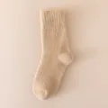 Chaussettes epaisses mi-mollet molletonnees corail hiver enfant kaki variante chaude - S (2-4 ans, longueur de pied 12-15 cm) / Khaki