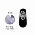 Chaussettes de yoga noires antiderapantes avec brides croisees et semelles en silicone. - Taille unique / Noir