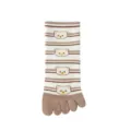 Calcetines de cinco dedos a rayas de oso bonito mujer verano delgado algodón transpirable - Talla única / Oso de raya fina
